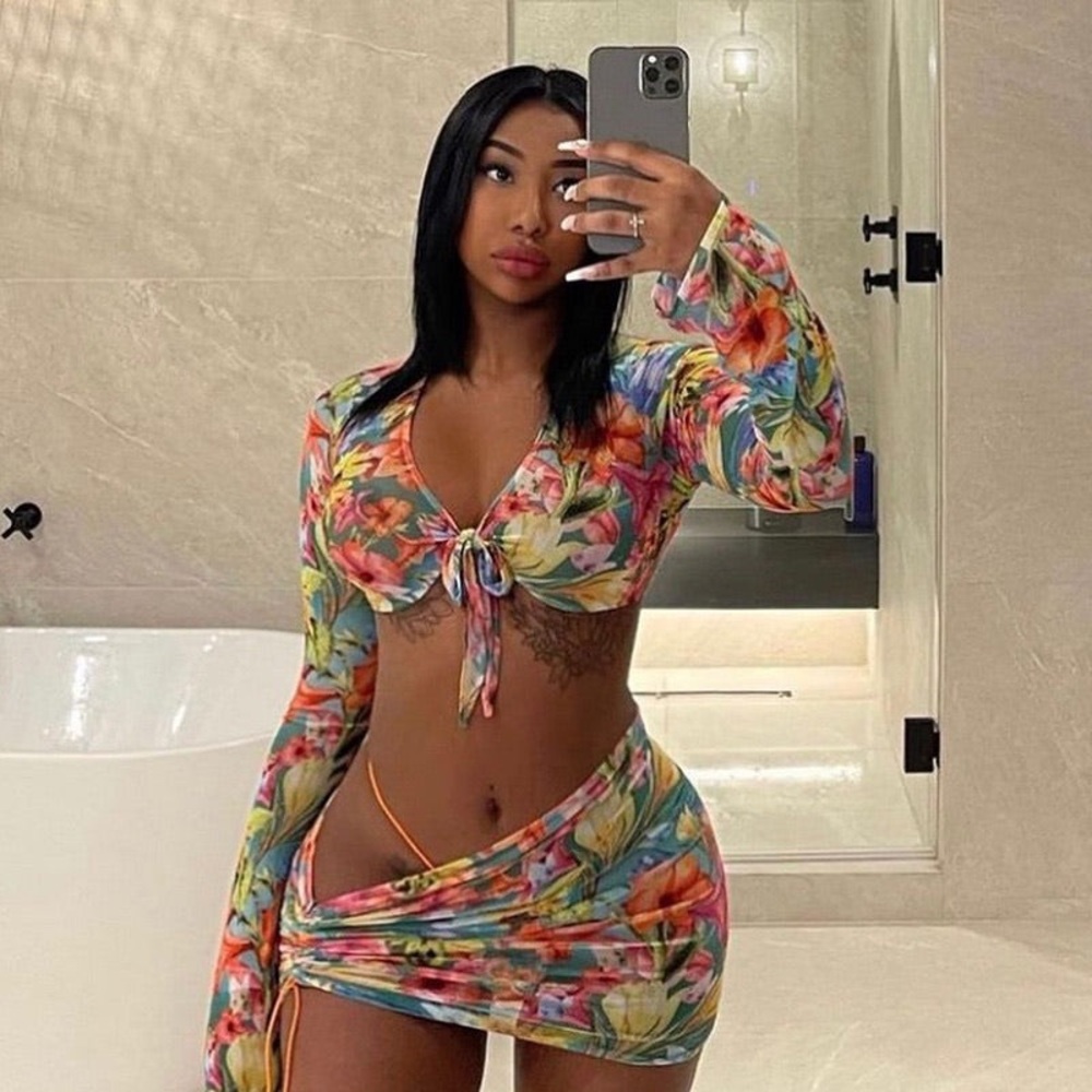 3 Piece Mesh Bikini Set